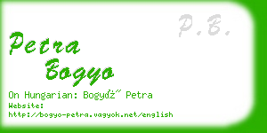 petra bogyo business card